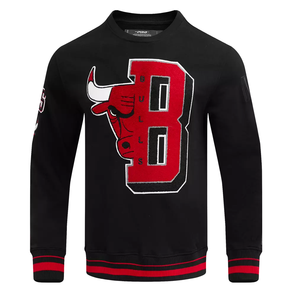 Pro Standard Men's Chicago Bulls Graphic Crewneck - Black/Red